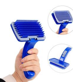Button Blue Brush For Cats and Dogs