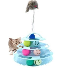 Track Of Tower With Spring Cat Toy Kitten Toys