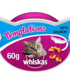 Whiskas Temptations Adult Cat Treats With Salmon – 60gm